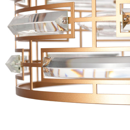 Anita Drum Shade Chandelier with Clear Glass Prism