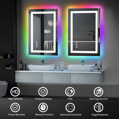 Anti-Fog RGB Backlit & LED Frontlit Bathroom Mirror