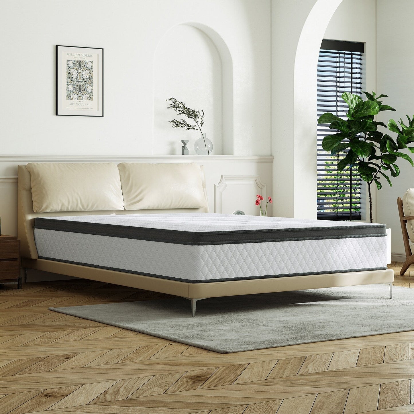 SweDrea 12 in. Firm Hybrid Memory Foam Mattress with CertiPUR-US and Oeko-TEX , Featuring Reinforced Springs.