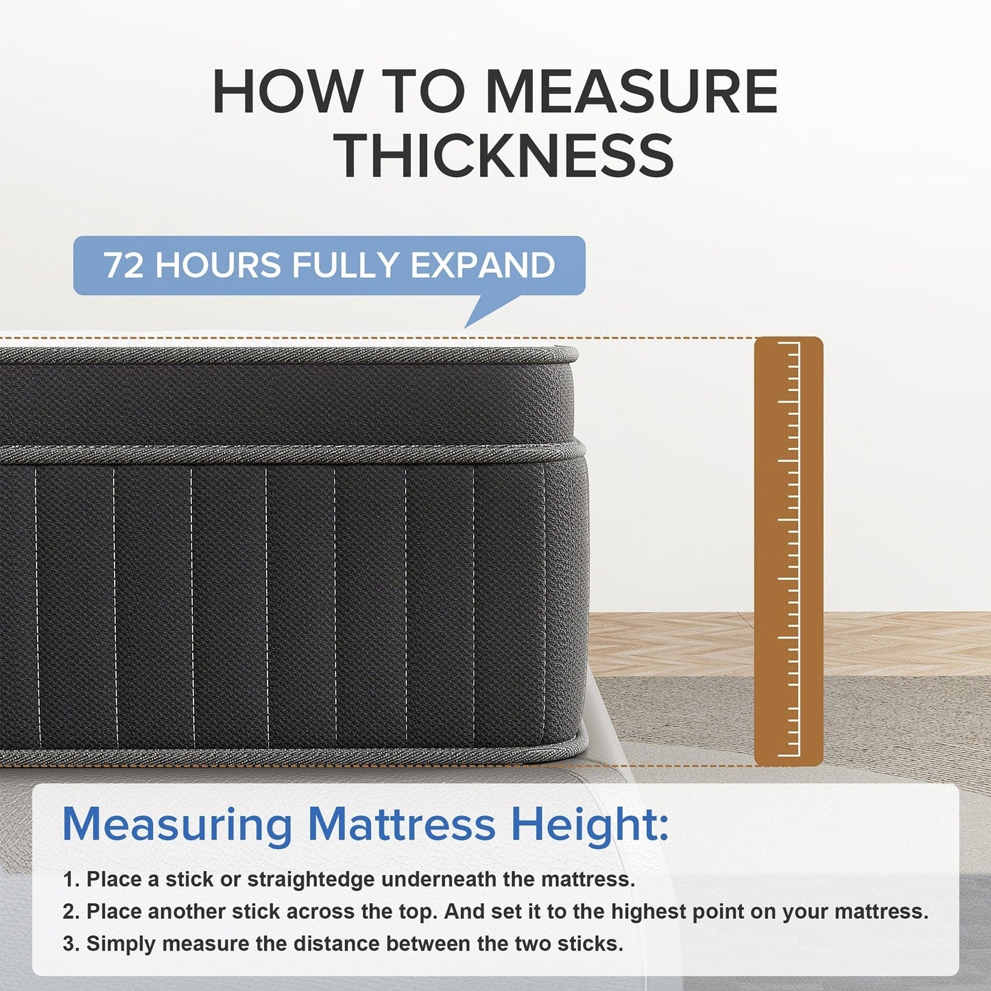 SweDrea 12in. Medium Pillow Top Gel Memory Foam Innerspring Hybrid Mattress with CertiPUR-US, SGS and OEKO-TEX Certified