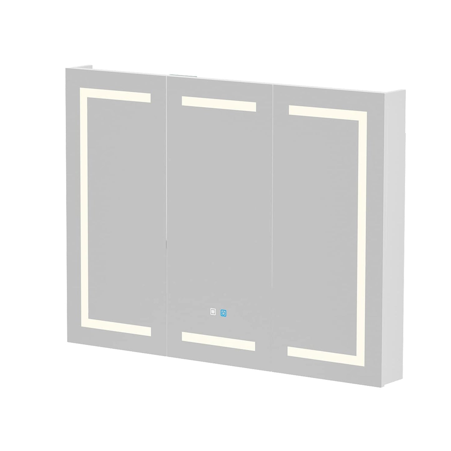 Bathroom Medicine Cabinet LED Mirror Anti-Fog 6000K Wall Cabinet White