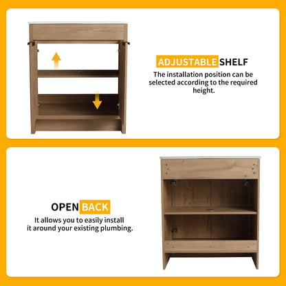 Beingnext 24/30/36 Bathroom Vanity with Sink, Freestanding Bathroom Vanity with Soft Close Door and Adjustable Shelf