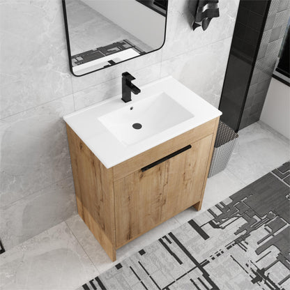 Beingnext 24/30/36 Bathroom Vanity with Sink, Freestanding Bathroom Vanity with Soft Close Door and Adjustable Shelf