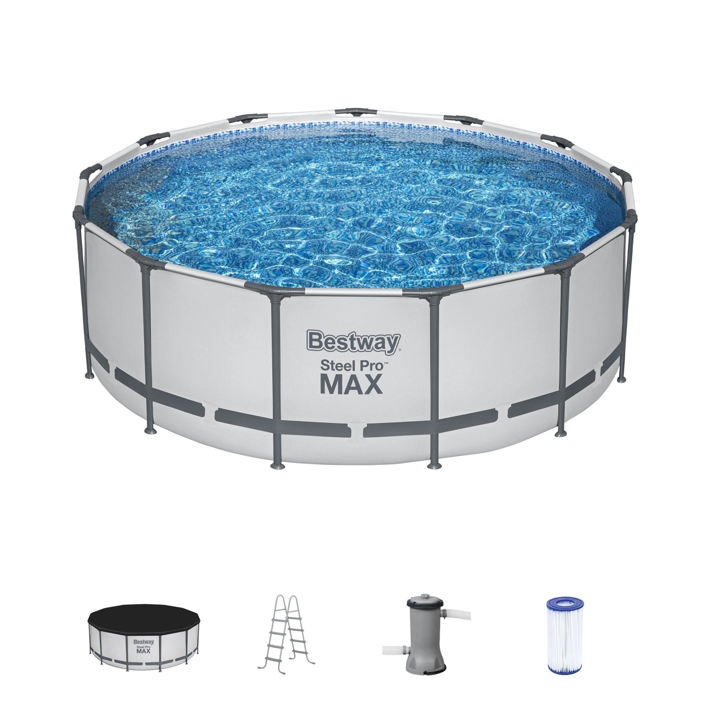 Bestway Steel Pro MAX Round Above Ground Swimming Pool with Pump & Cover