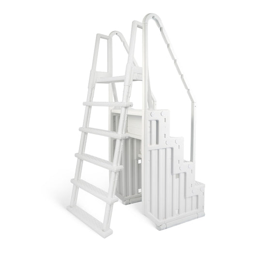 Blue Wave Easy Pool Step With Outside Ladder for Above Ground Pools - 32.5 in. W x 56 in. D x 81 in. H