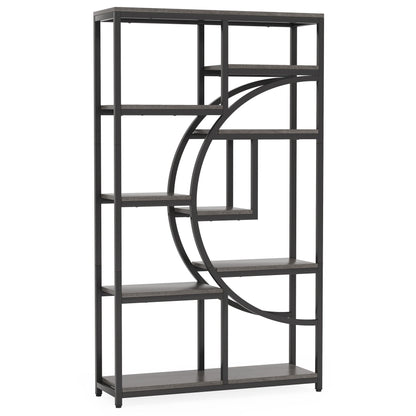 Bookshelf 5 Shelf Industrial Etagere Bookcase for Bedroom, Living Room, Home Office