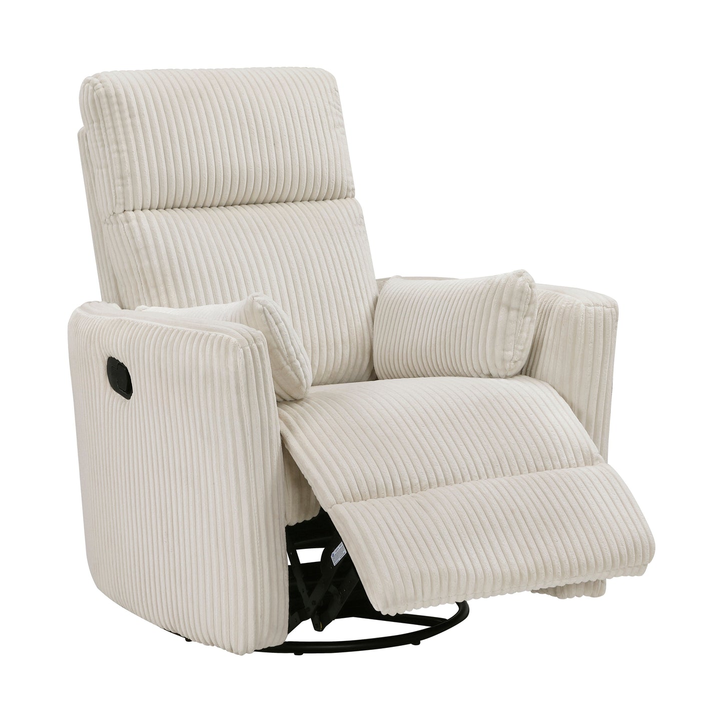 Braidy Corduroy Swivel Glider Manual Reclining Chair