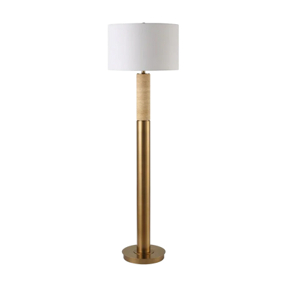 Bravertine Floor Lamp Gold & Travertine