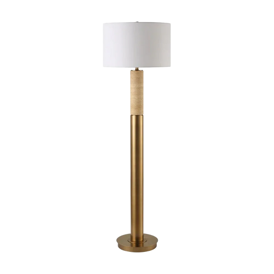 Bravertine Floor Lamp Gold & Travertine