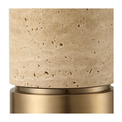 Bravertine Floor Lamp Gold & Travertine