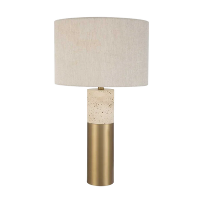 Bravertine Table Lamp Gold & Travertine