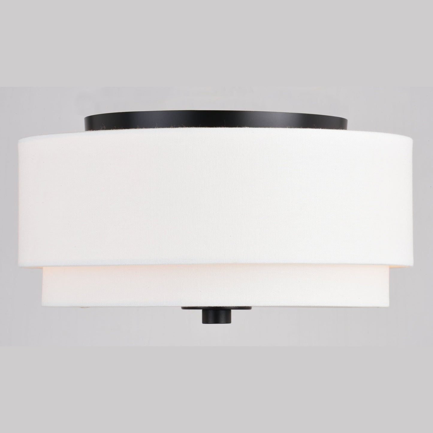 Burnaby Mid-Century Modern Ceiling Mount Light White Linen Drum Shade