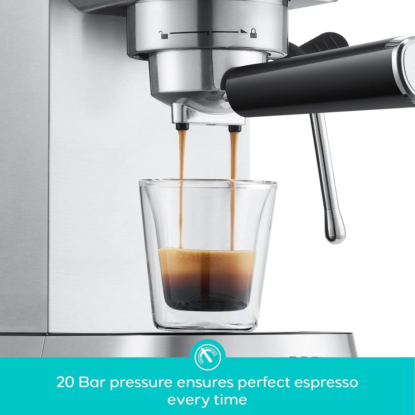 CASABREWS CM5418 Espresso Machine 20 Bar with Milk Frothing Steam Wand