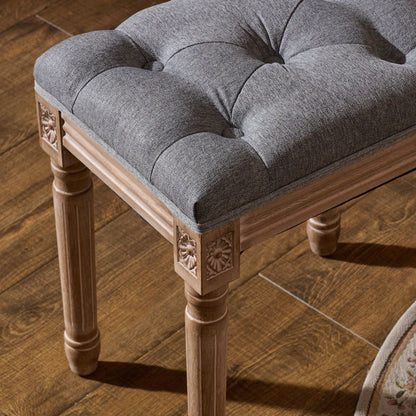 CO-Z French Vintage Upholstered Foot Stool and Vanity Stool