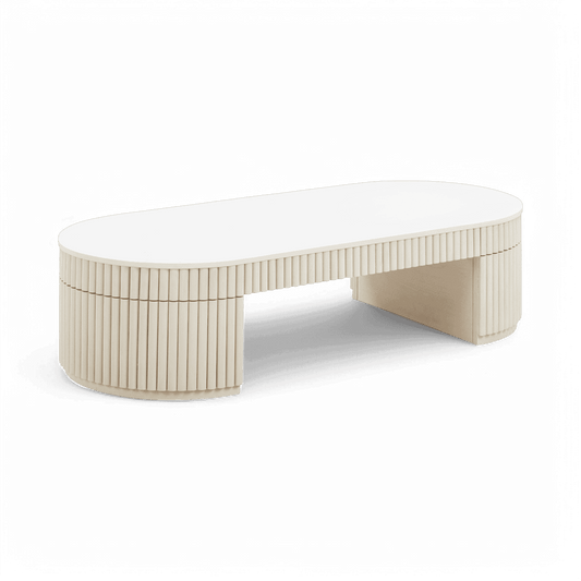 Loom Off White Oval Coffee Table