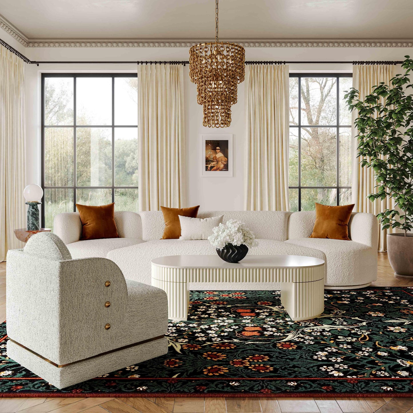 Loom Off White Oval Coffee Table