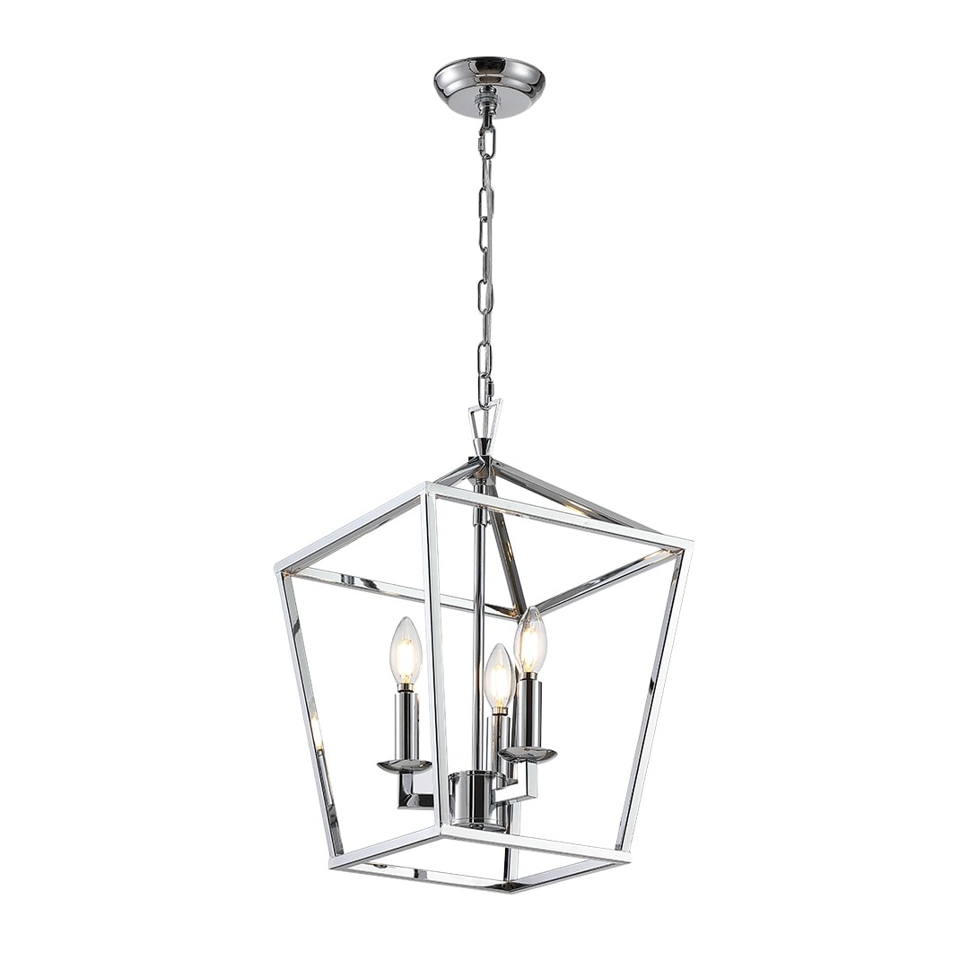 Candle Style Lantern Pendant Stairway or Kitchen Island Open Cage Chandelier - N/A