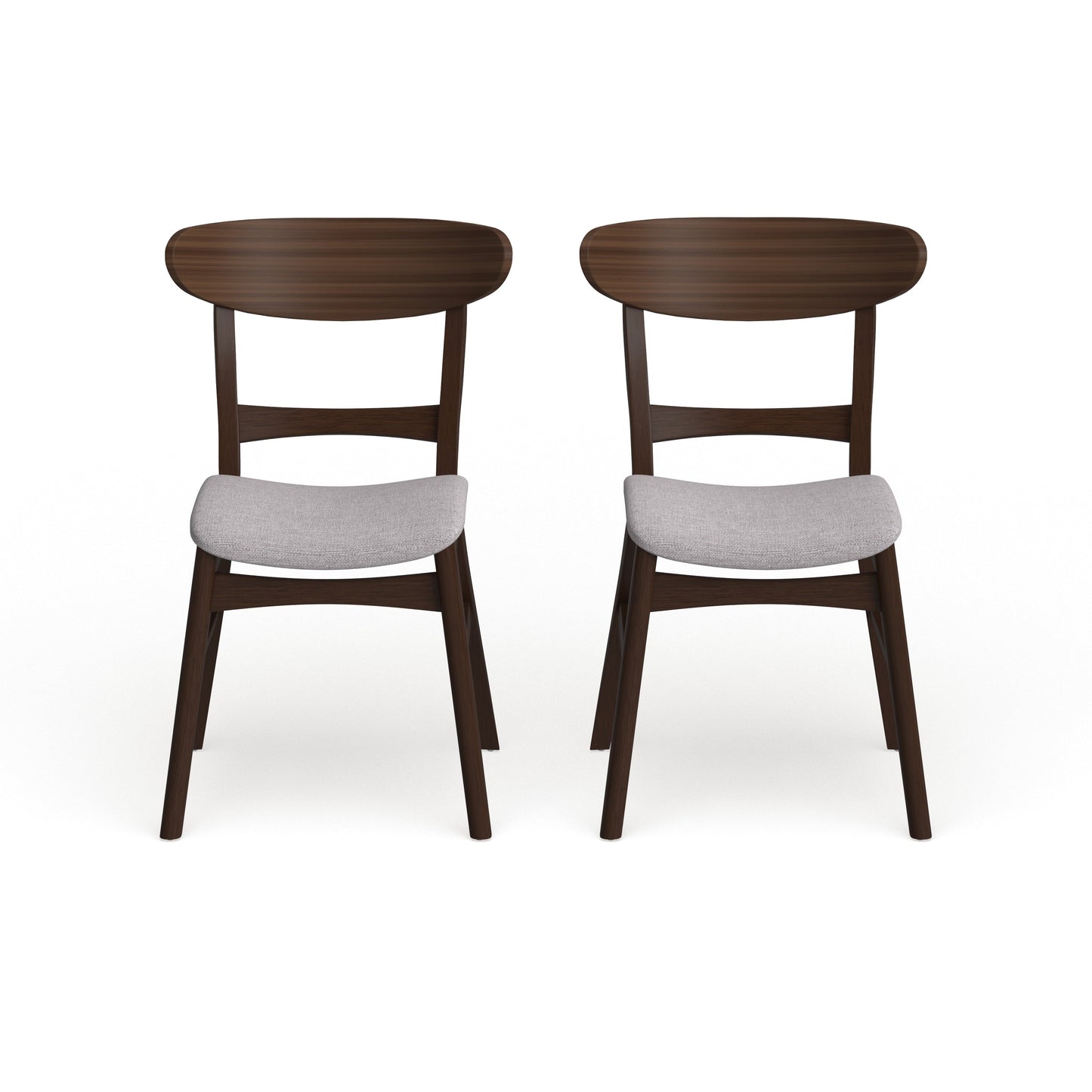 Abrielle Mid-Century Modern Upholstered Rubberwood Dining Chair (Set of 2) by Christopher Knight Home