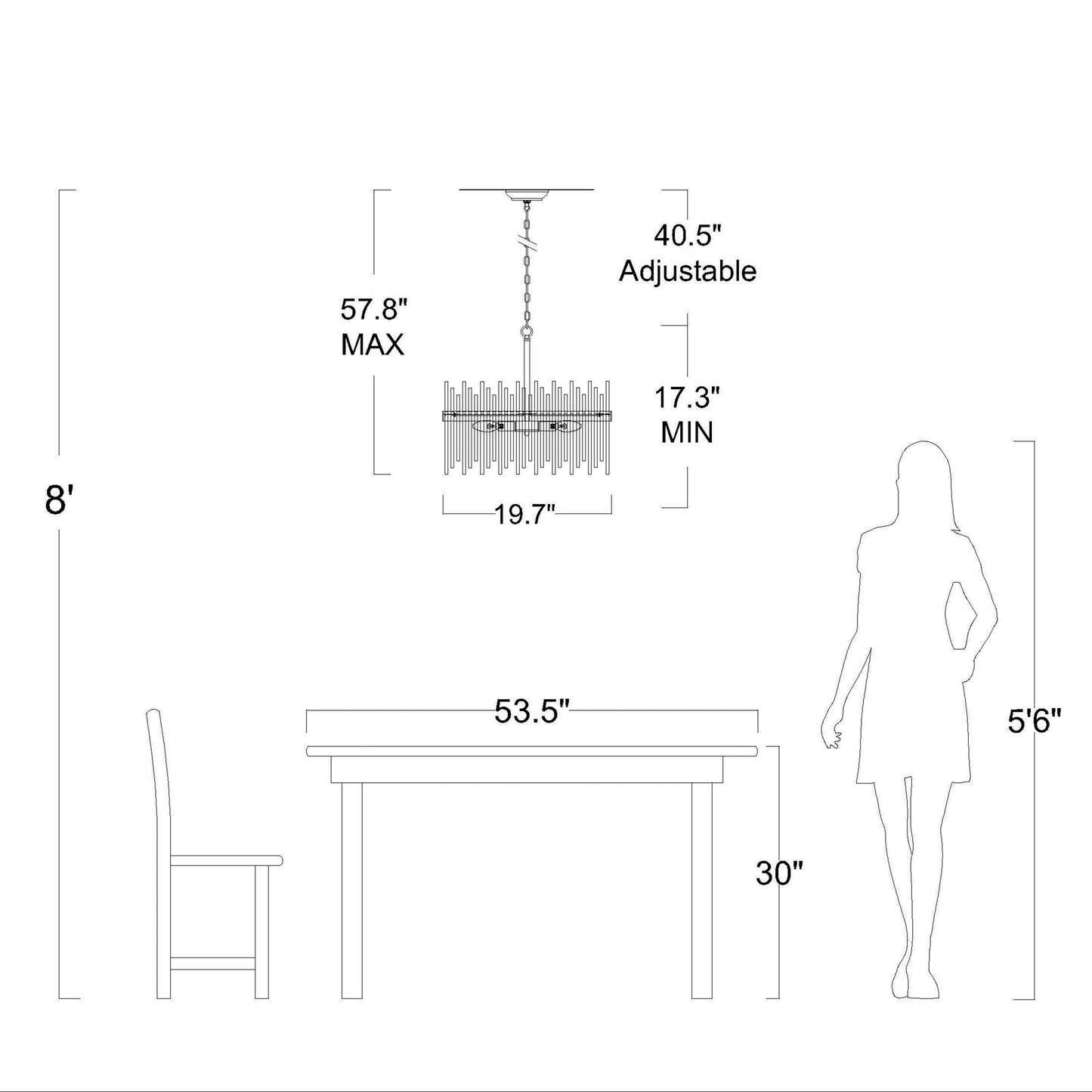 Casandra 5-light Shiny Bronze Chandelier with Clear Glass Bars - Shiny Bronze