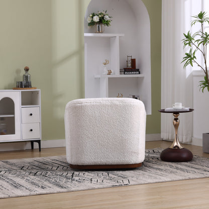 Chenille Swivel Barrel Chair, 360-Degree Comfy Accent Sofa for Living Room, Bedroom, and Study with Removable Cushion