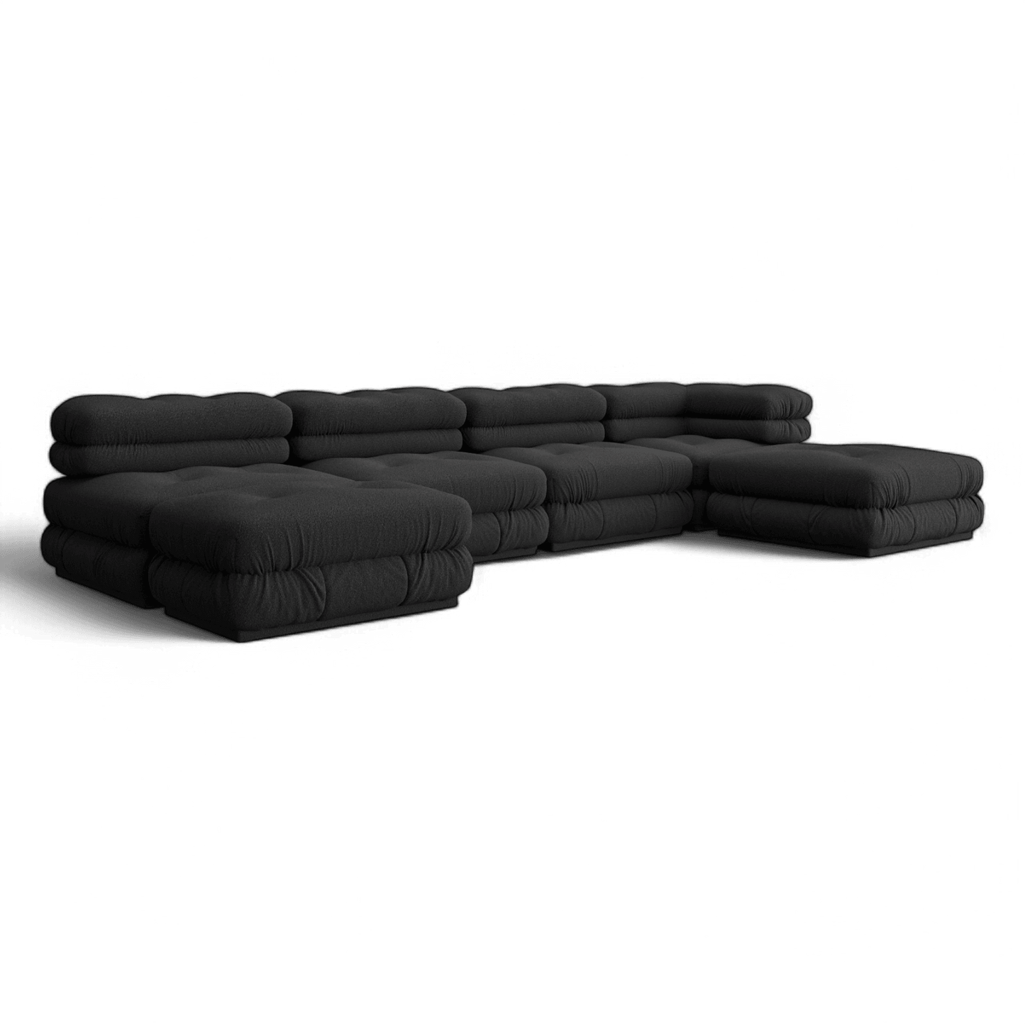 Cloud Sectional Sofa Black Boucle | Modani x The Kooples Limited Edition