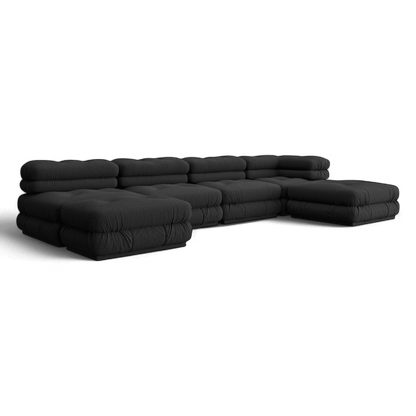 Cloud Sectional Sofa Black Boucle | Modani x The Kooples Limited Edition