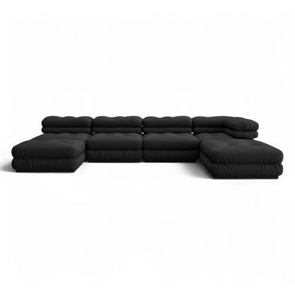 Cloud Sectional Sofa Black Boucle | Modani x The Kooples Limited Edition