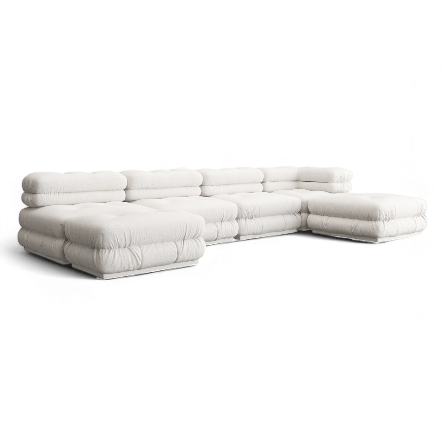 Cloud Sectional Sofa White Boucle | Modani x The Kooples Limited Edition
