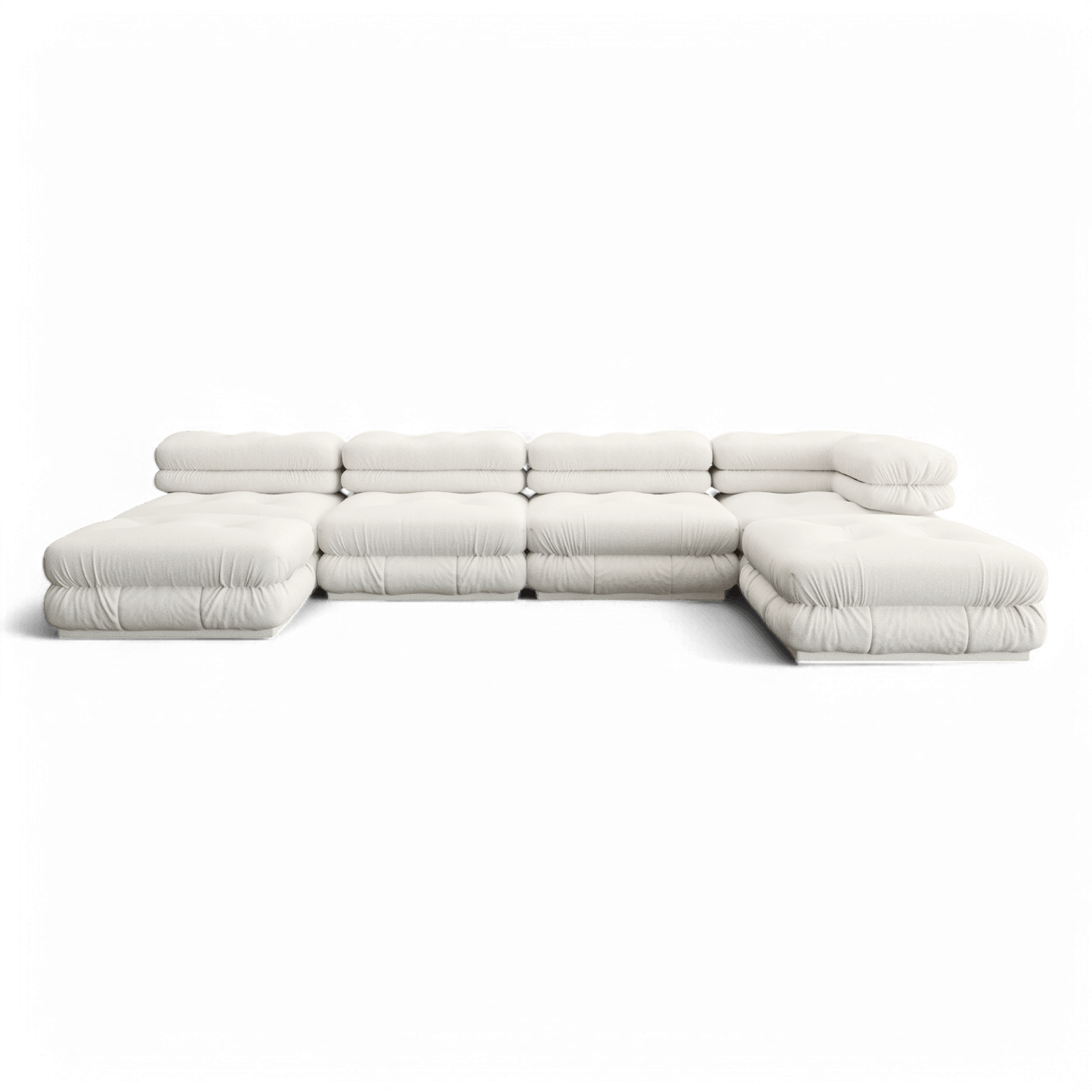Cloud Sectional Sofa White Boucle | Modani x The Kooples Limited Edition