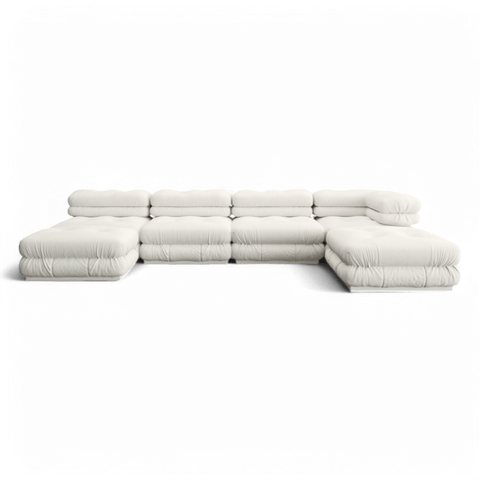 Cloud Sectional Sofa White Boucle | Modani x The Kooples Limited Edition