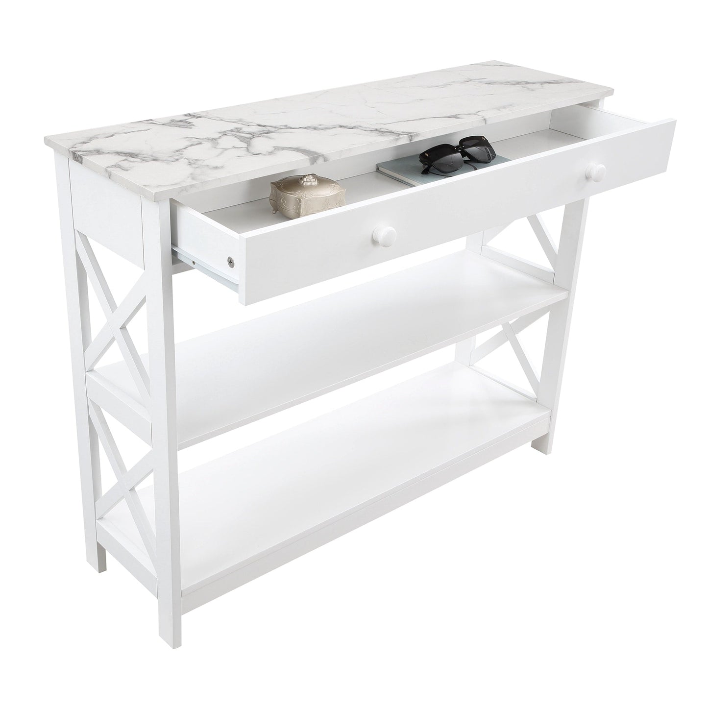 Convenience Concepts Oxford 1 Drawer Console Table with Shelves