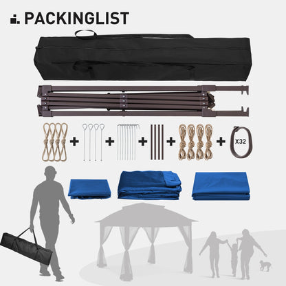 Cozywor 11 ft. x 11 ft. Pop-Up Steel Gazebo with Mosquito Netting