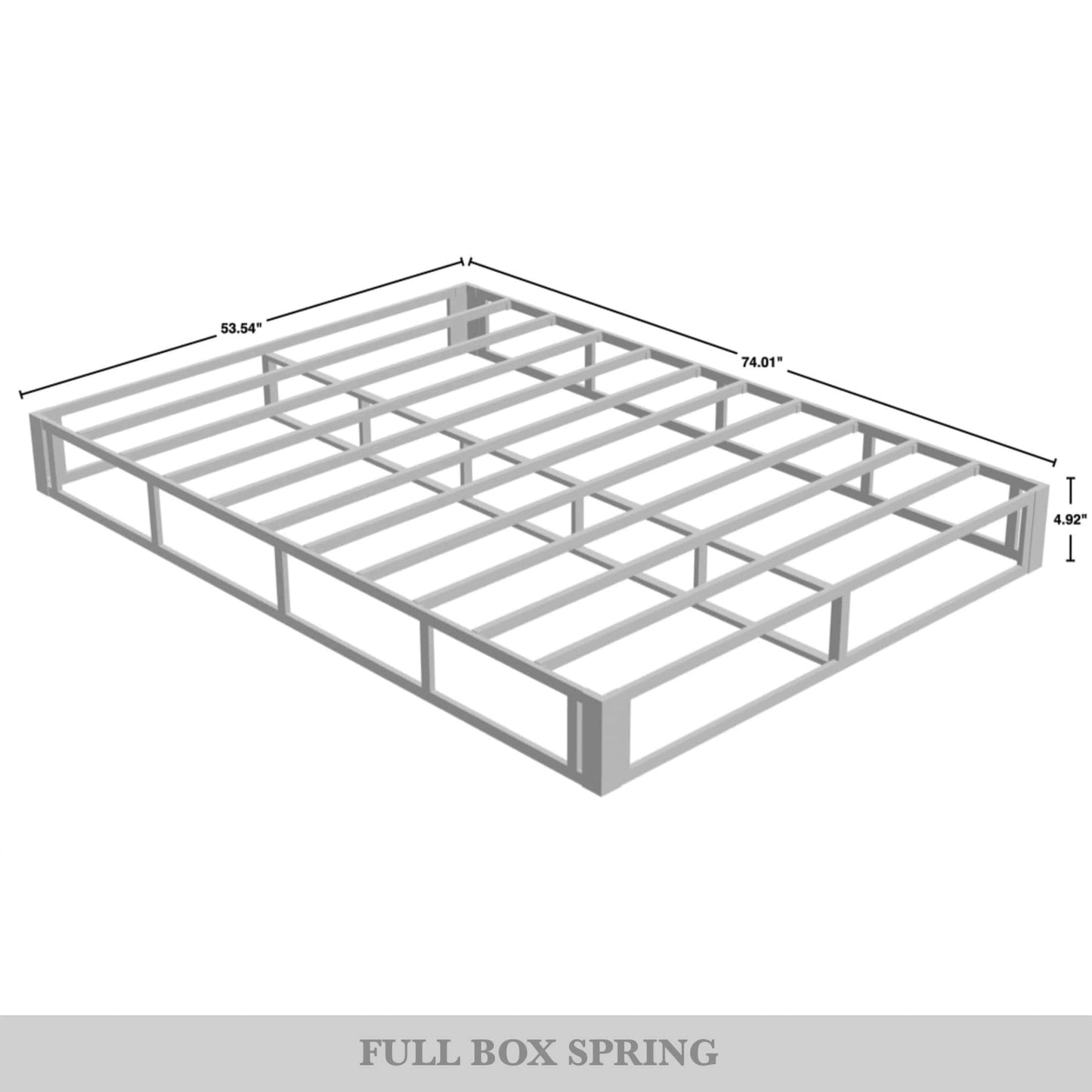 CraftPorch 5-Inch Metal Box Spring with Warm Grey Linen Cover