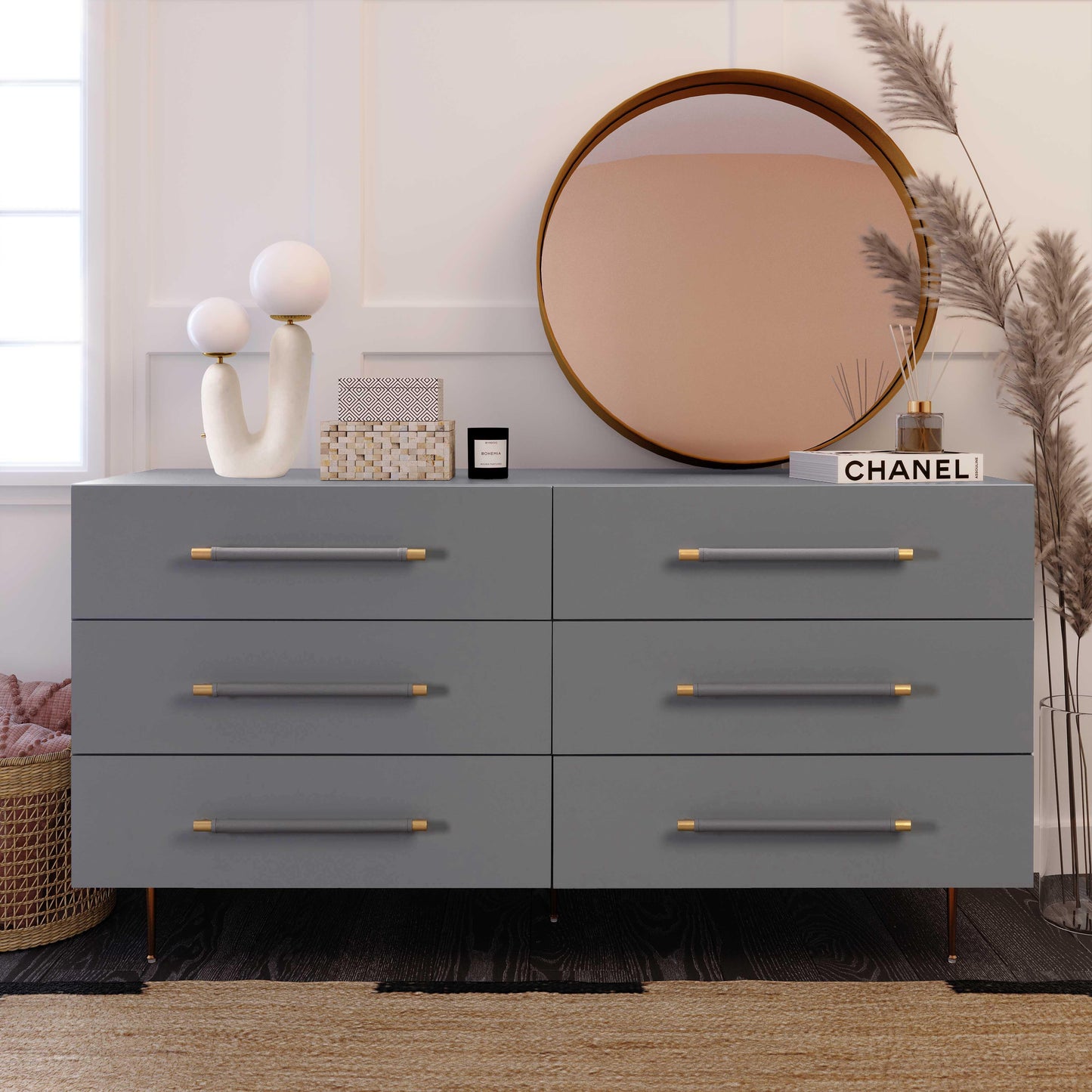 Glade Grey 6 Drawer Dresser