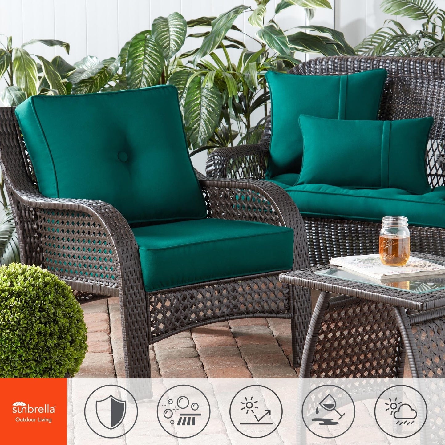 Sunbrella 2-Piece Premium Deep Seat Outdoor Cushion Set