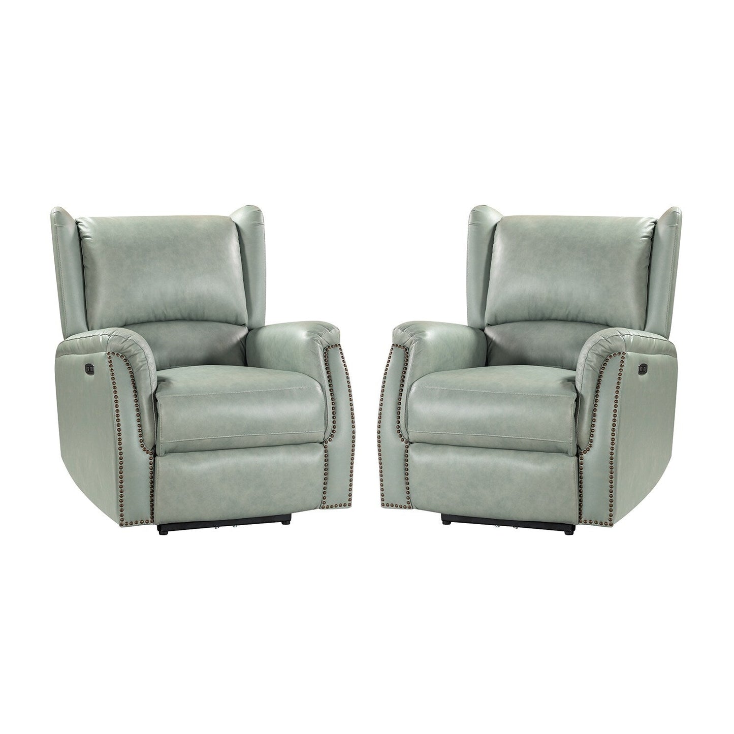 Eduardo Genuine Leather Power Recliner with USB Port Set of 2