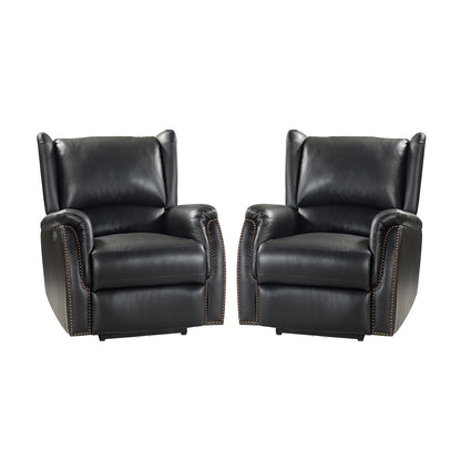 Eduardo Genuine Leather Power Recliner with USB Port Set of 2