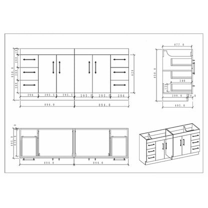 Eliza 72'' Freestanding Vanity with Double Sink