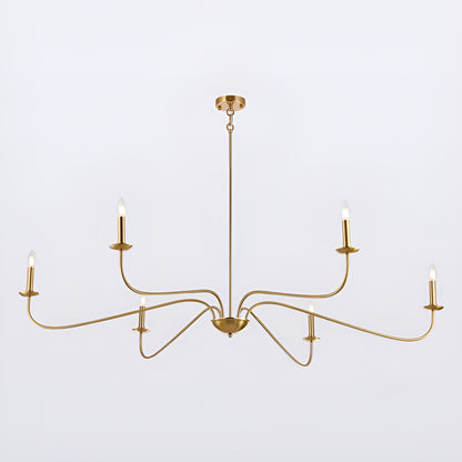 6-Light Classic French Minialist Chandelier with Candle-Style Lighting