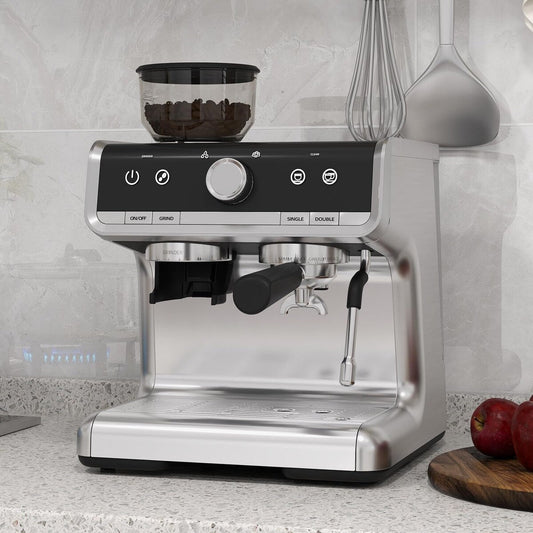 Espresso Coffee Maker, with Grinder, 2.8 L Water Tank