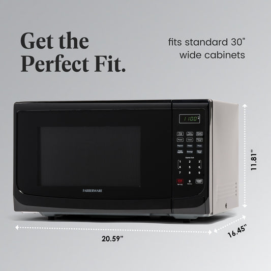 Farberware 1000-Watt 1.1 Cu. Ft. Countertop Microwave Oven With LED Lighting and Child Lock