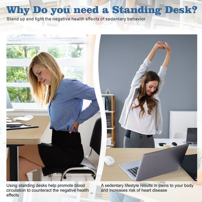 Futzca Height Adjustable Electric Standing Desk Sit Stand Computer Stand up Desk with Splice Board