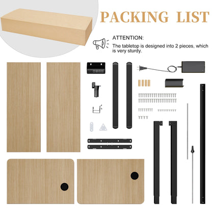 Futzca Height Adjustable Electric Standing Desk Sit Stand Computer Stand up Desk with Splice Board