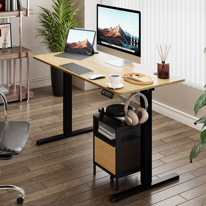 Futzca Height Adjustable Electric Standing Desk Sit Stand Computer Stand up Desk with Splice Board