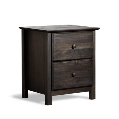 Grain Wood Furniture Shaker 2-drawer Solid Wood Nightstand