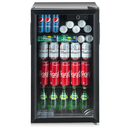 Gymax 120 Can Beverage Refrigerator Beer Wine Soda Drink Cooler Mini
