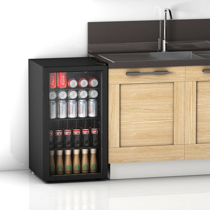 Gymax 120 Can Beverage Refrigerator Beer Wine Soda Drink Cooler Mini