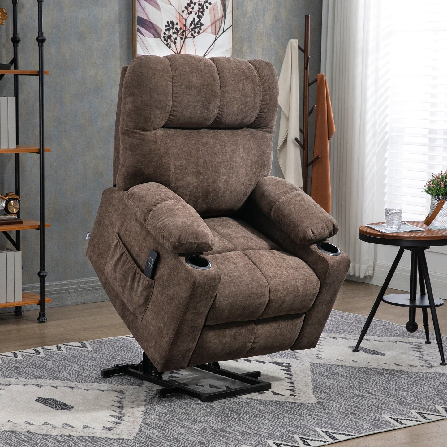 HOMCOM Electric Power Lift Chair Recliners for Elderly, Oversized Living Room Recliner Chair with Remote Control