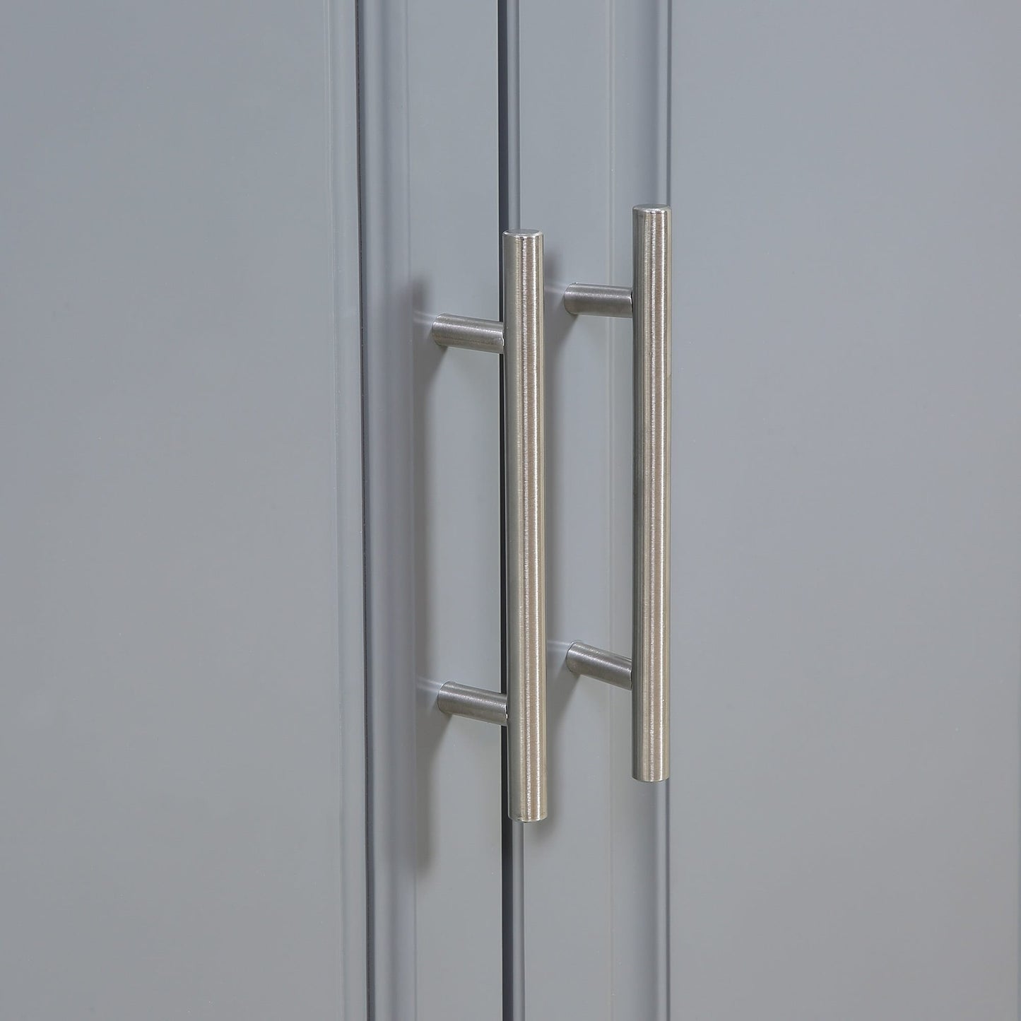 HOMCOM Rolling Kitchen Island with Storage, Portable Kitchen Cart with Stainless Steel Top, Gray - N/A