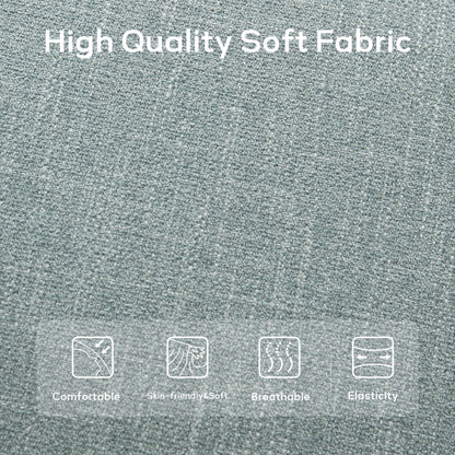 Upholstered Fabric Entryway Bench, Bedroom Bench for End of Bed Beige, Solid Wood 44-inch